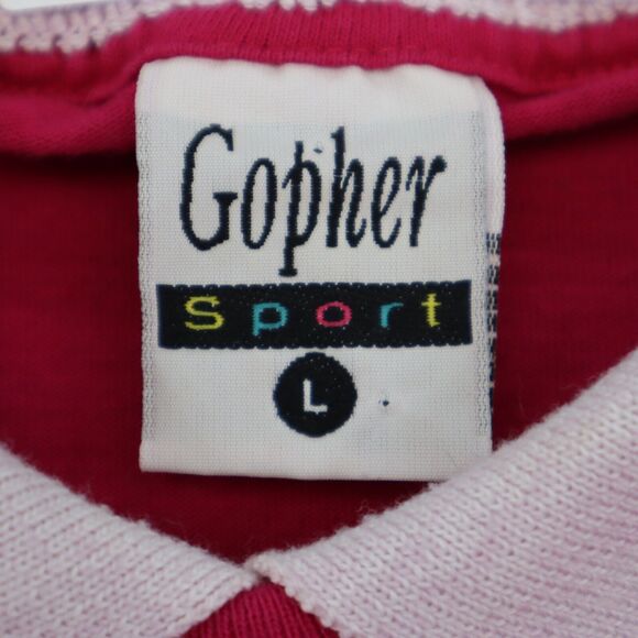 Gopher Shirt Womens L Pink Short Sleeve Collared Graphic Print Casual Outwear - Picture 2 of 15